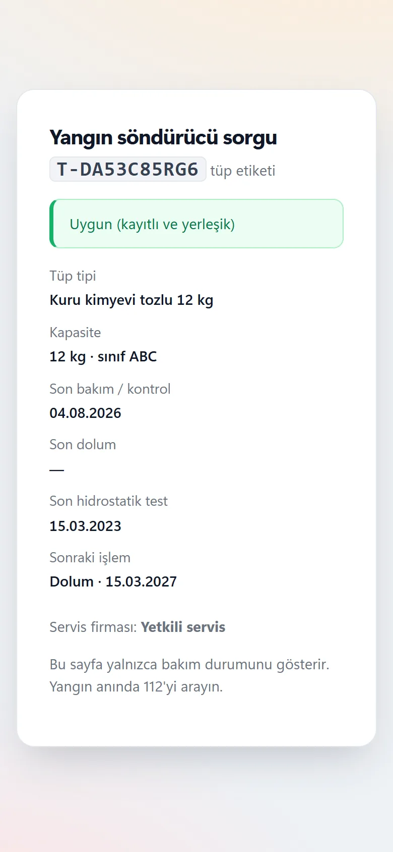 Alaz360 — Karekod durum sayfası — telefon